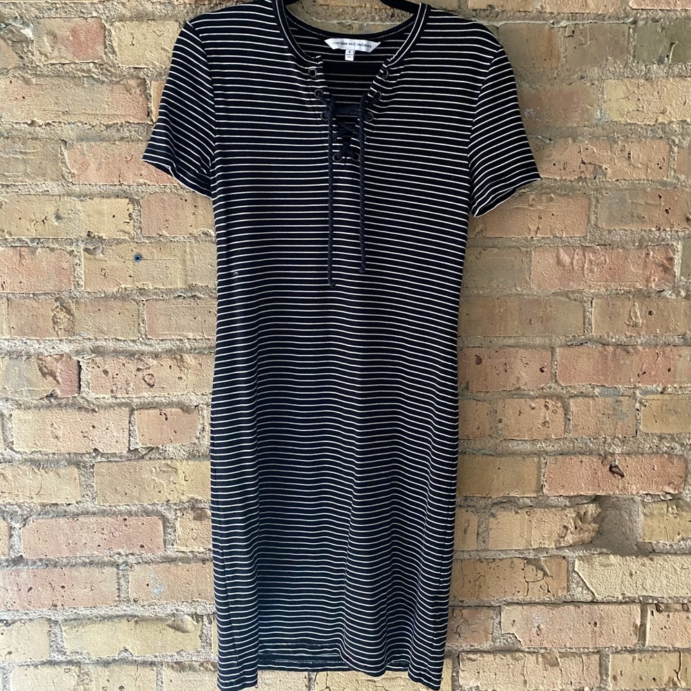 Striped Black Dress